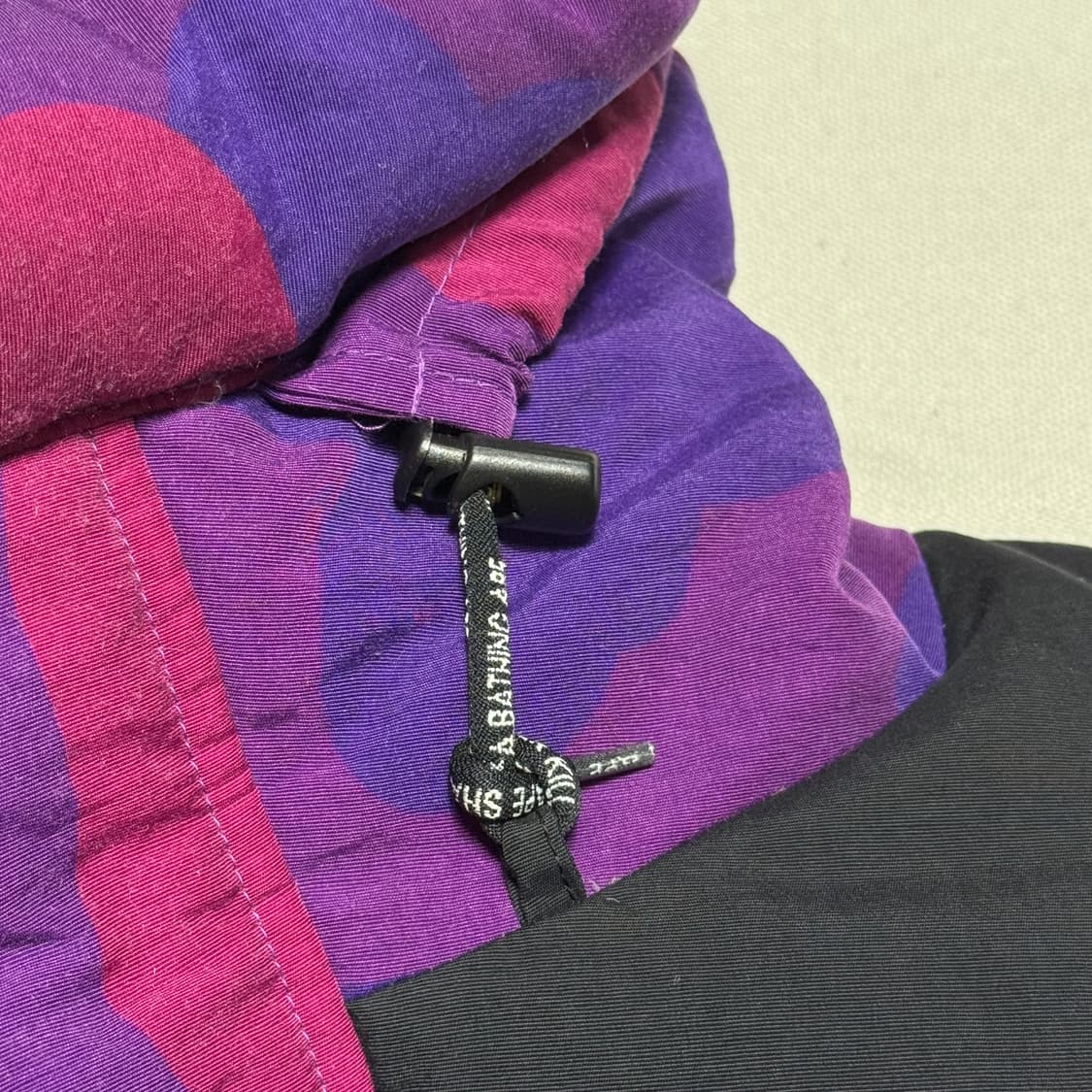 L 베이프 퍼플 카모패턴 스키 보더 다운 패딩 상품이미지4