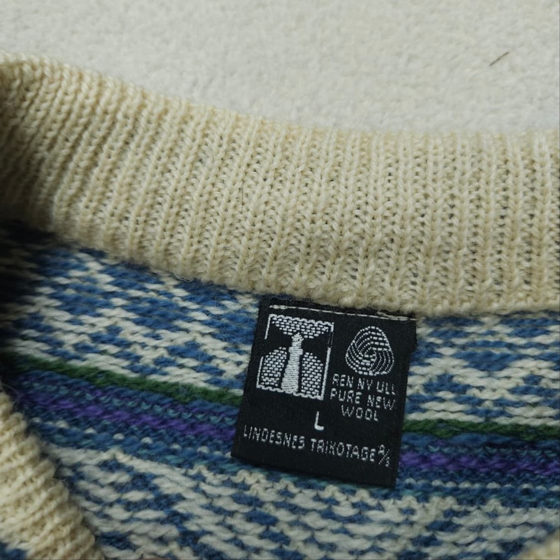 빈티지 노르딕 패턴 니트 L 상품이미지4