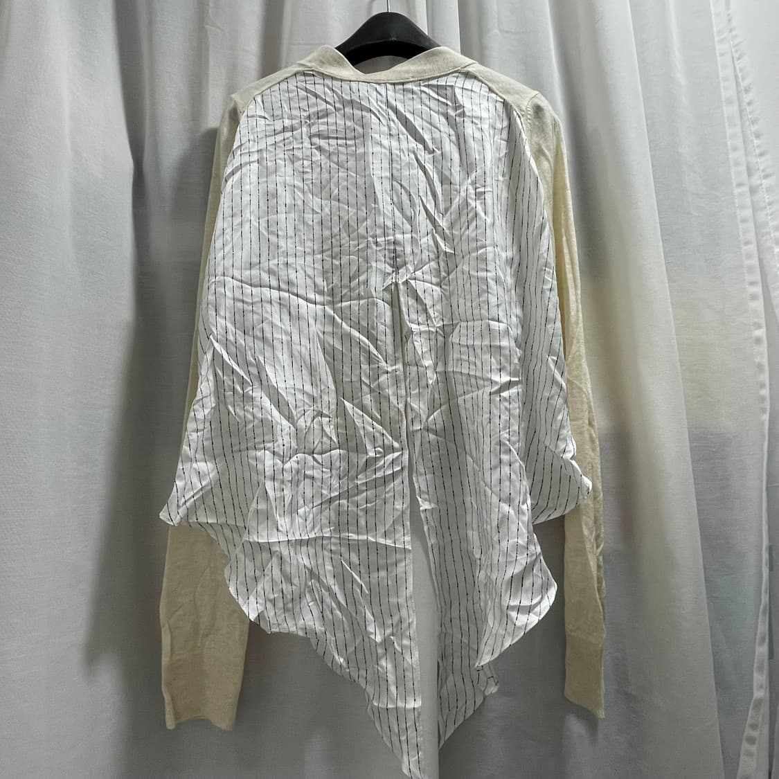 렉토/ 넵 스트라이프 스카프 백 가디건 크림/ XS 상품이미지8