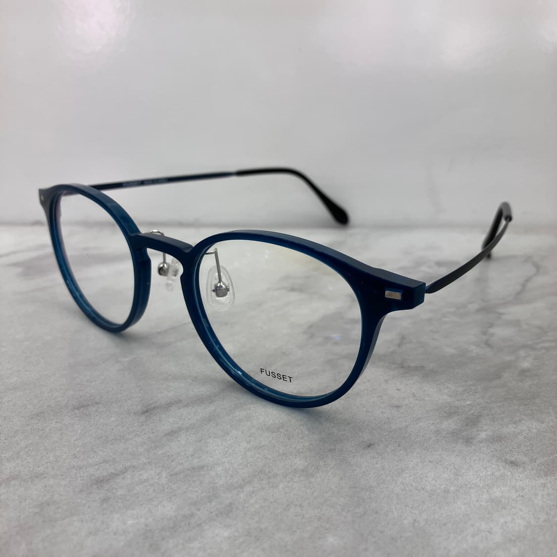 C63 FUSSET 블루 라운드 콤비 뿔테 안경 상품이미지7