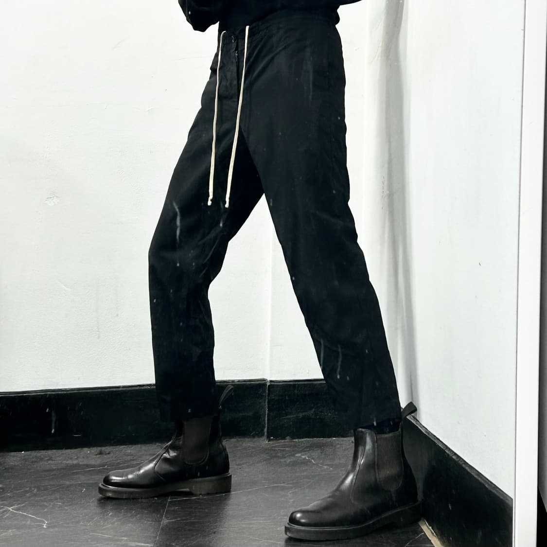 꼼데가르송 블랙 드로우 스트링 팬츠 상품이미지3