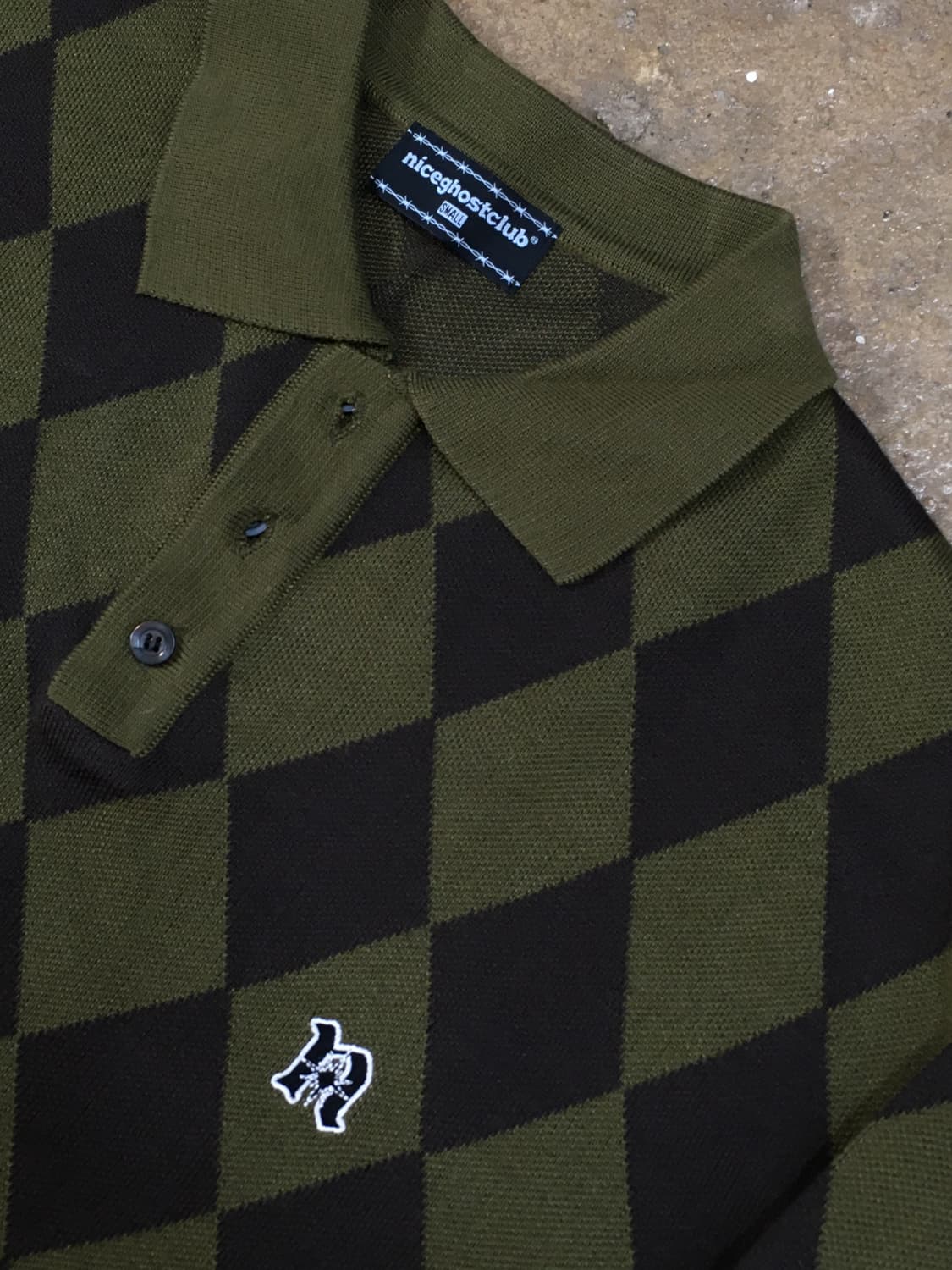 나이스 고스트 클럽 체크보드 니트 폴로 셔츠 상품이미지6