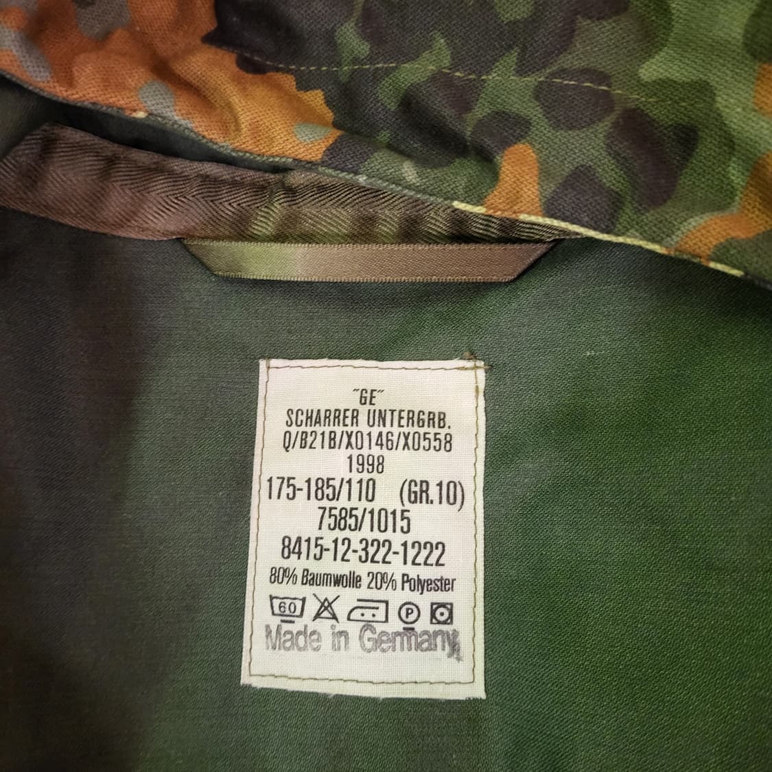 90s 독일군 빈티지 플랙탄 야상 파카 자켓 상품이미지8
