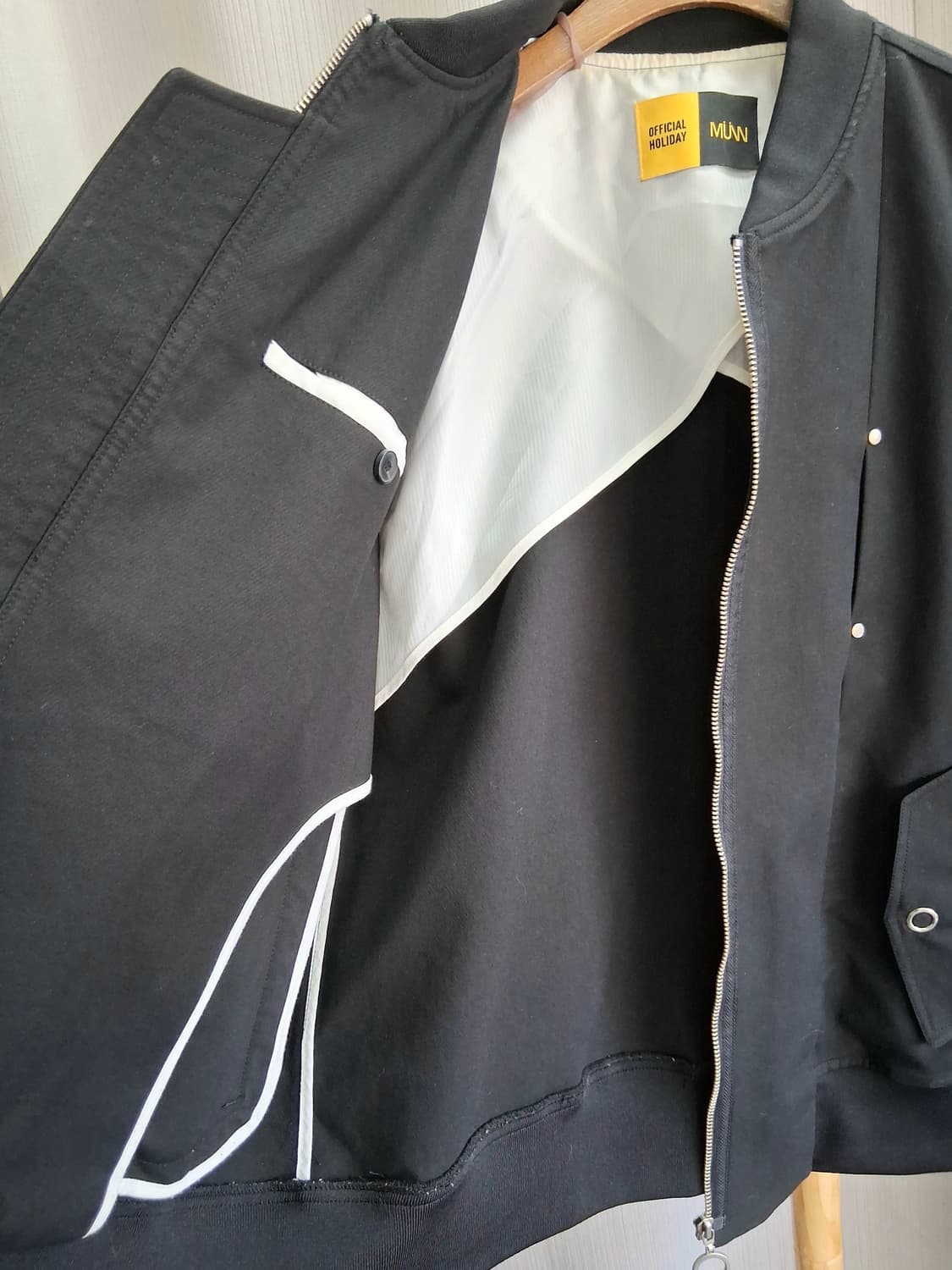 MUNN 봄버 자켓 블랙 남 M#최상급 상품이미지4