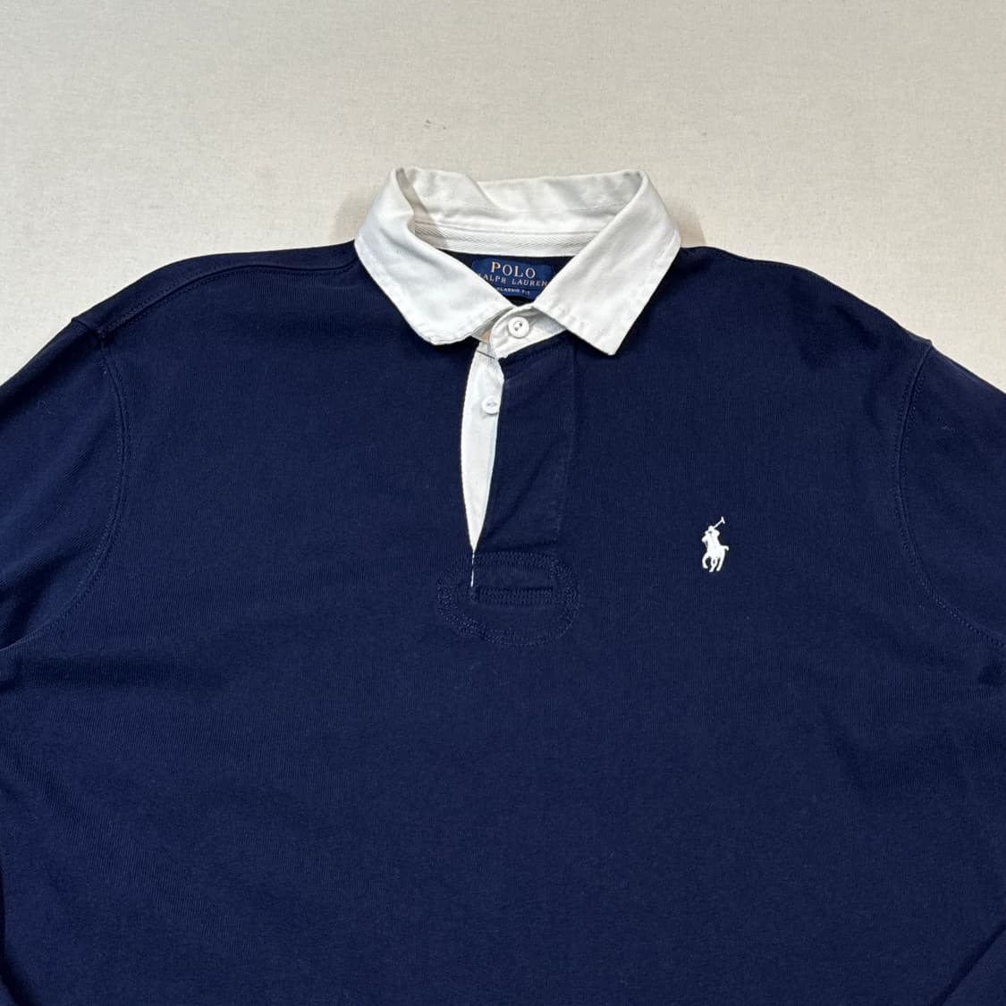 L) 폴로 랄프로렌 아이코닉 럭비 셔츠 네이비 긴팔 신형 상품이미지3