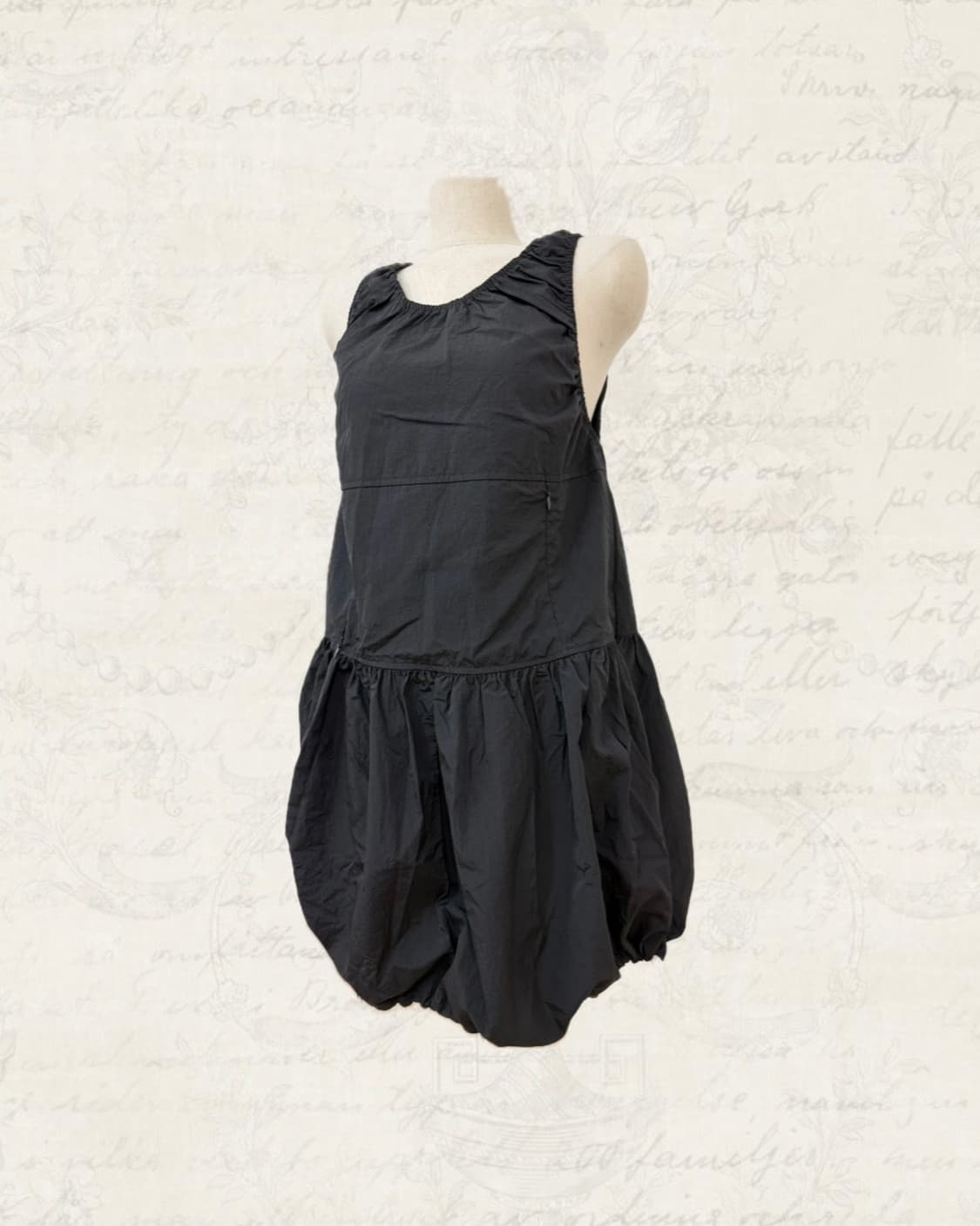 나일론 셔링 벌룬 미니 원피스 (그레이/블랙/화이트) 새상품 상품이미지8