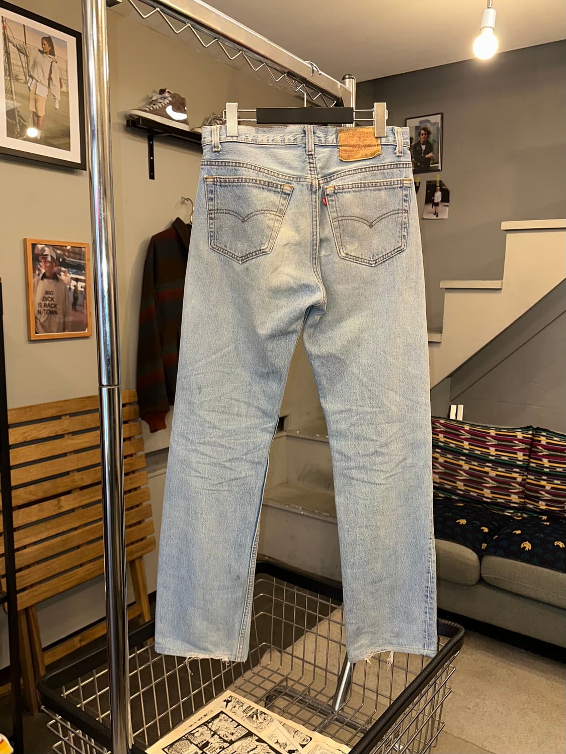 90’s Levi’s 501 repair denim washed pant 상품이미지6