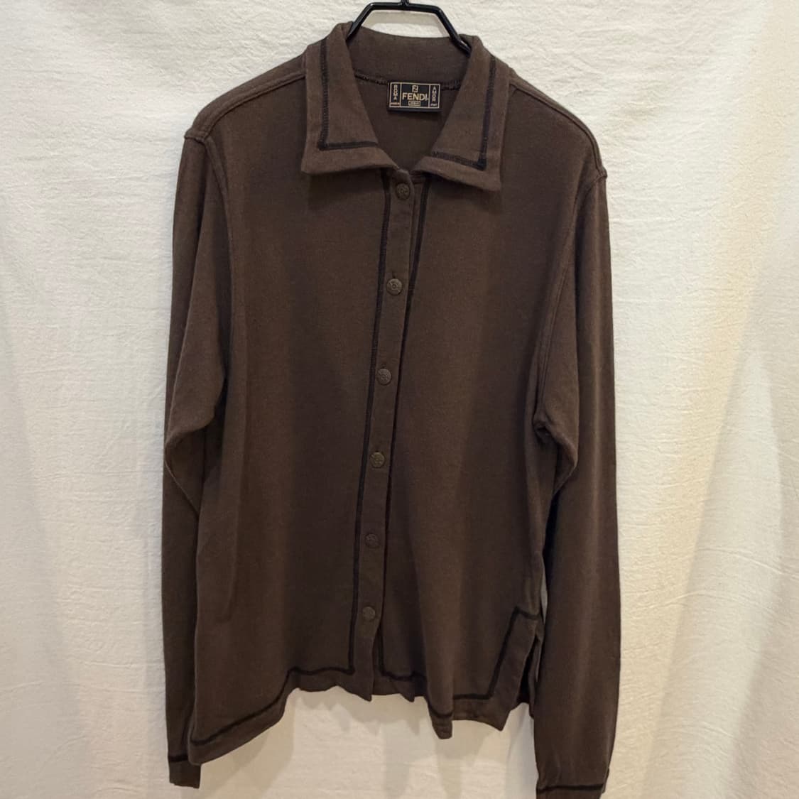 펜디 브라운 카라 니트 가디건 상품이미지1