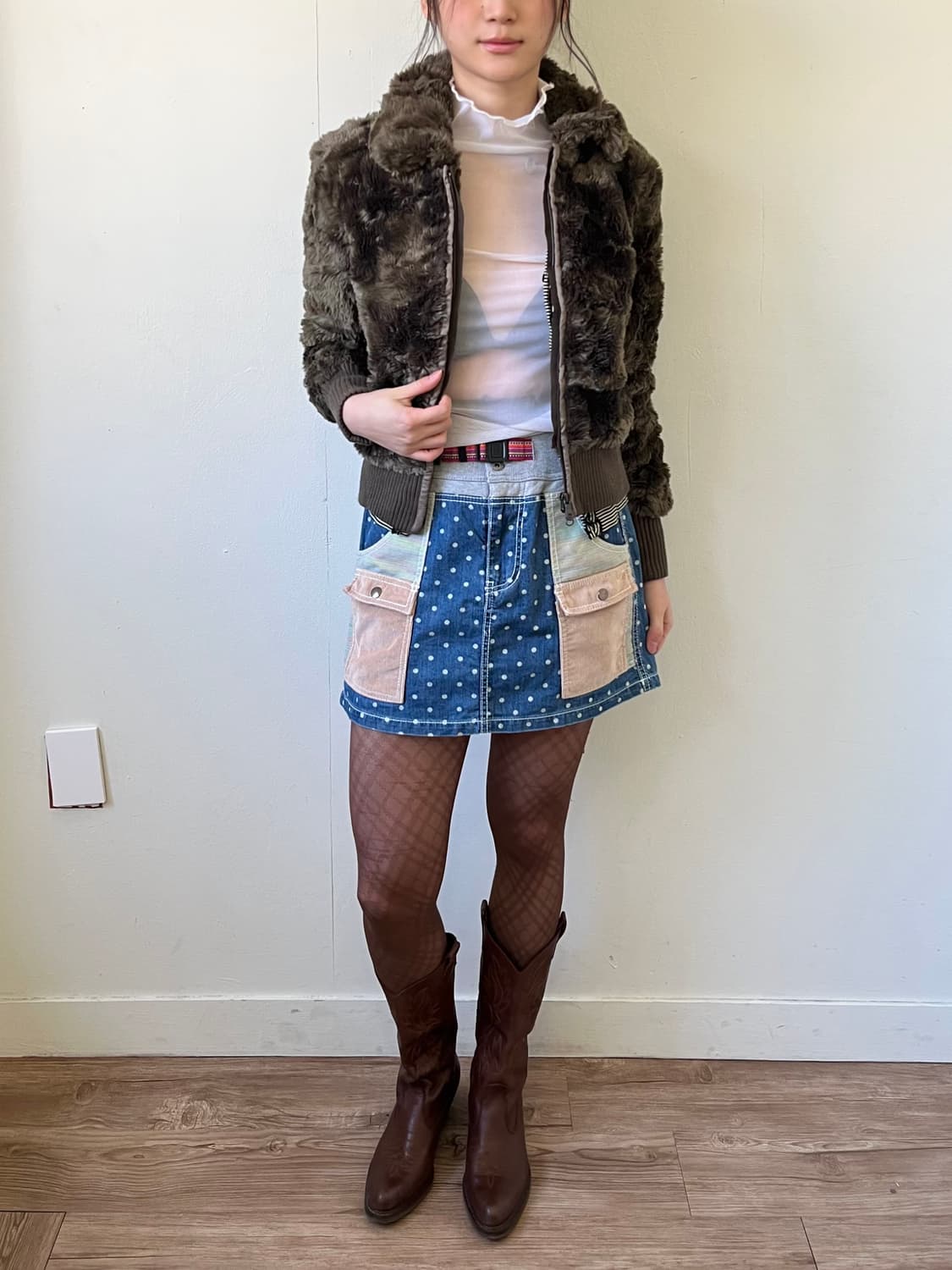 COMME CA ISM 올리브 퍼 자켓 상품이미지7