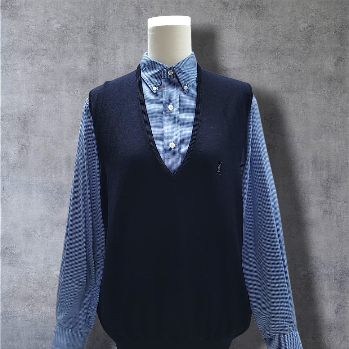 [105] 생로랑 YSL 블랙 빈티지 울 니트 조끼 상품이미지3