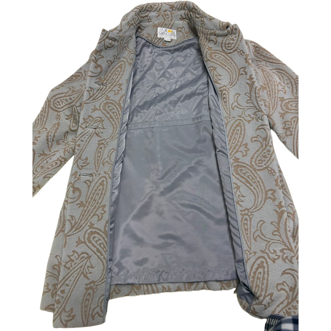 빈티지 스카이그레이 페이즐리 패턴 코트 상품이미지5