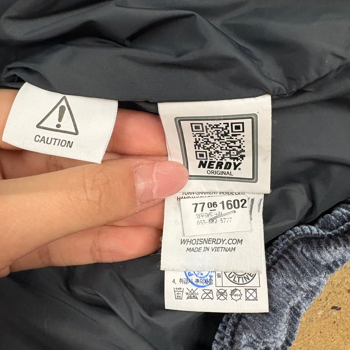 [정품/S] 널디 코듀로이 벨벳 덕다운 패딩 b18 상품이미지6