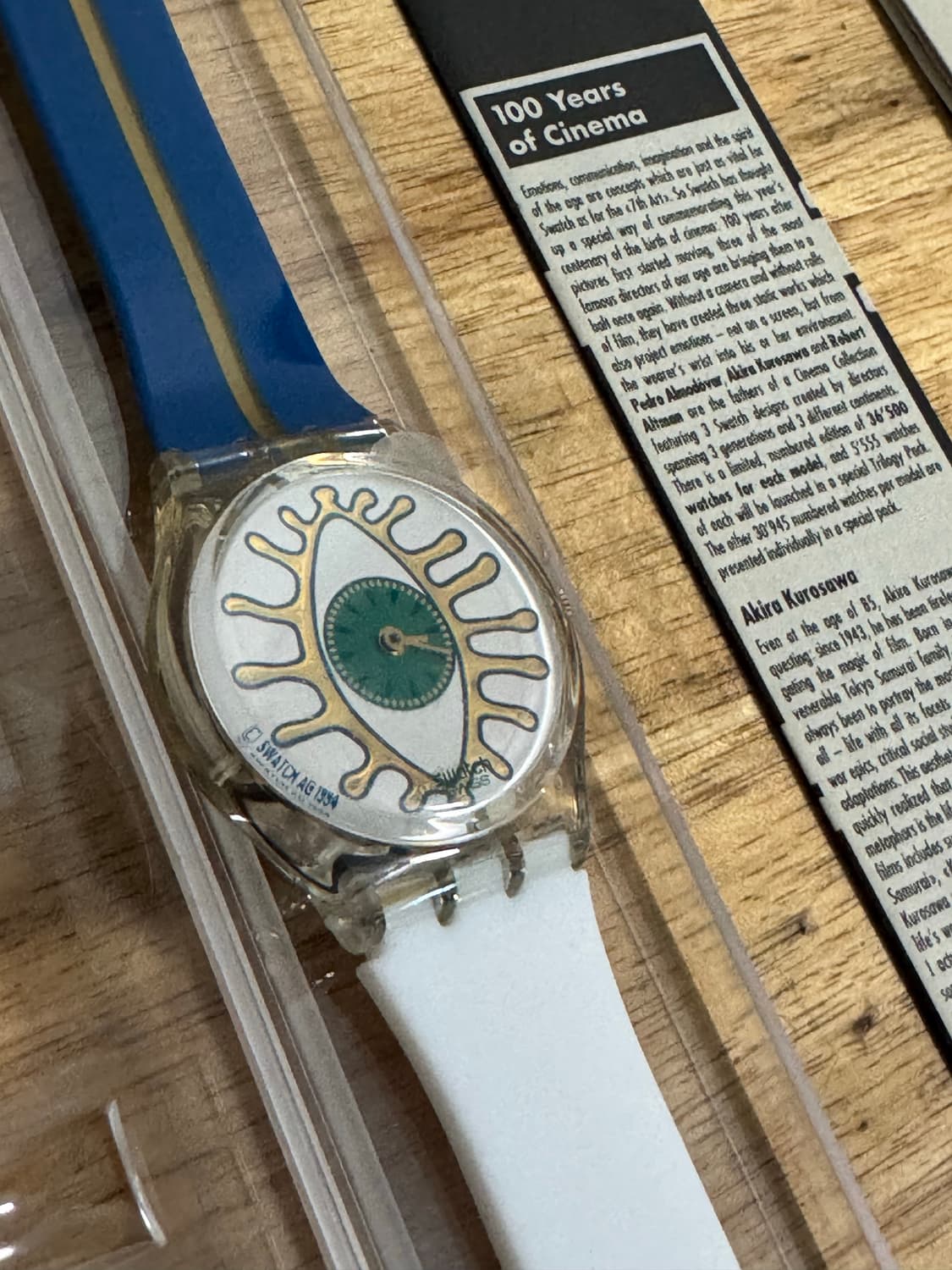 95년판)빈티지 스와치 영화 100주년 기념 구로사와 아키라 시계 상품이미지2