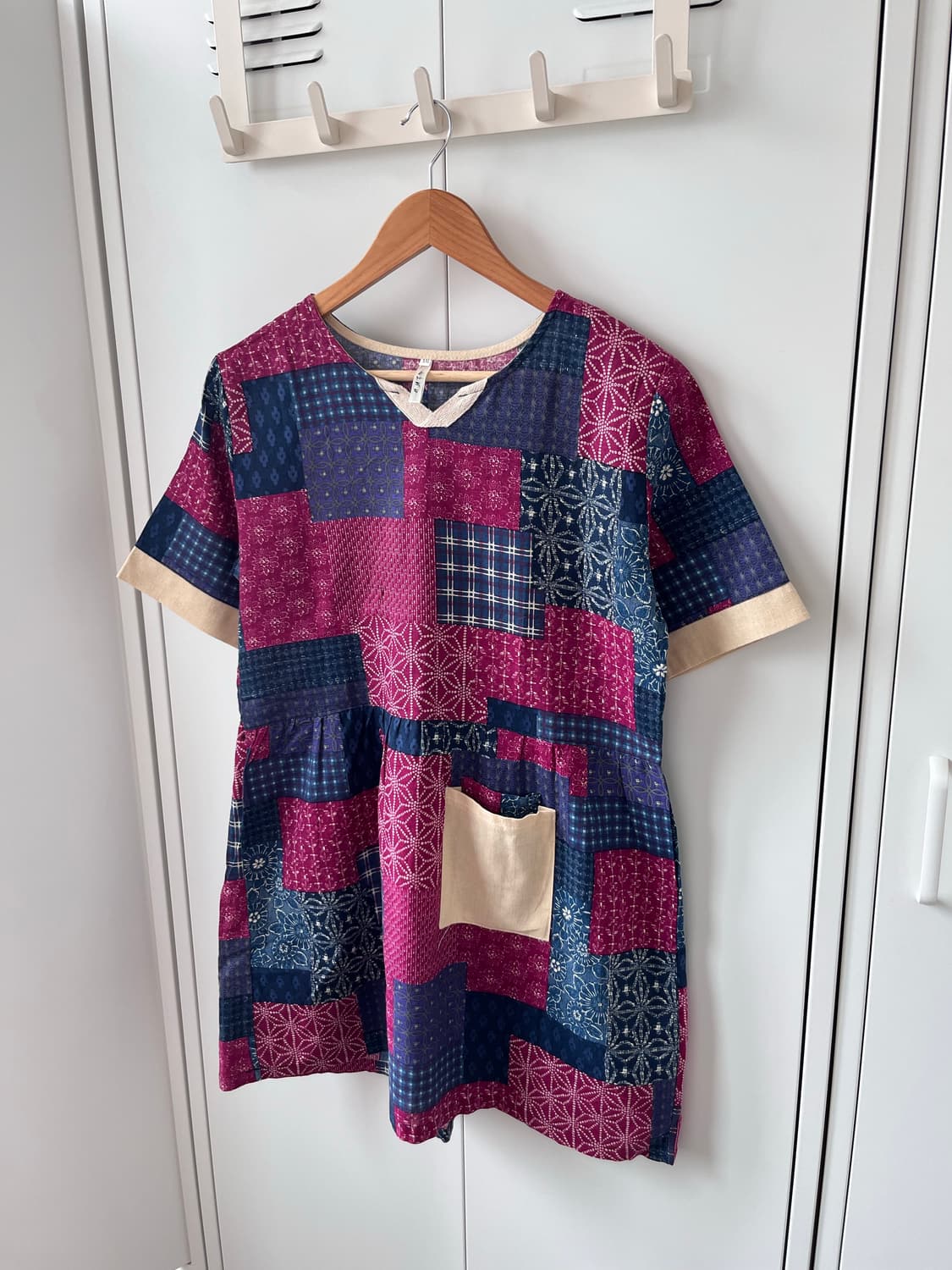 Vintage 패치워크 반팔 하구미 원피스  상품이미지3