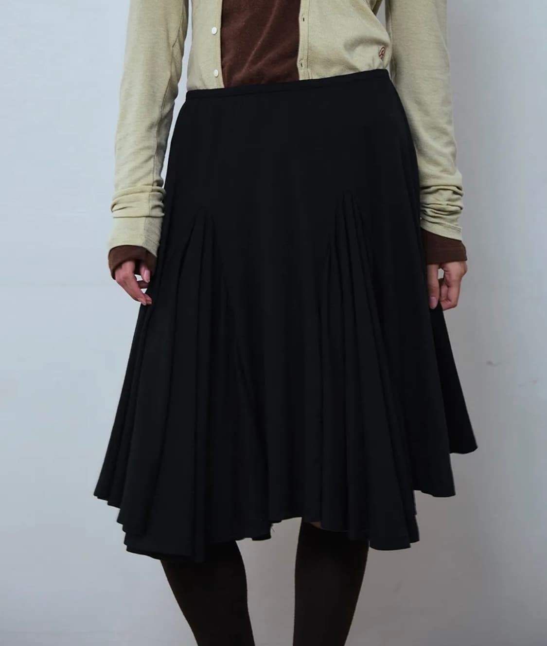 파이시스 플레어 패널 미디스커트 상품이미지1