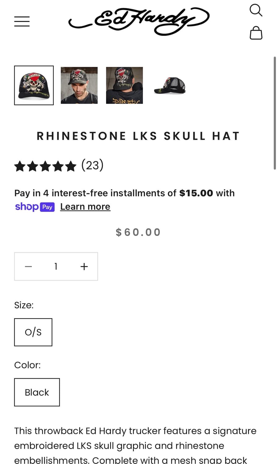 에드하디 모자 팔아요(Ed Hardy cap/hat) 상품이미지2