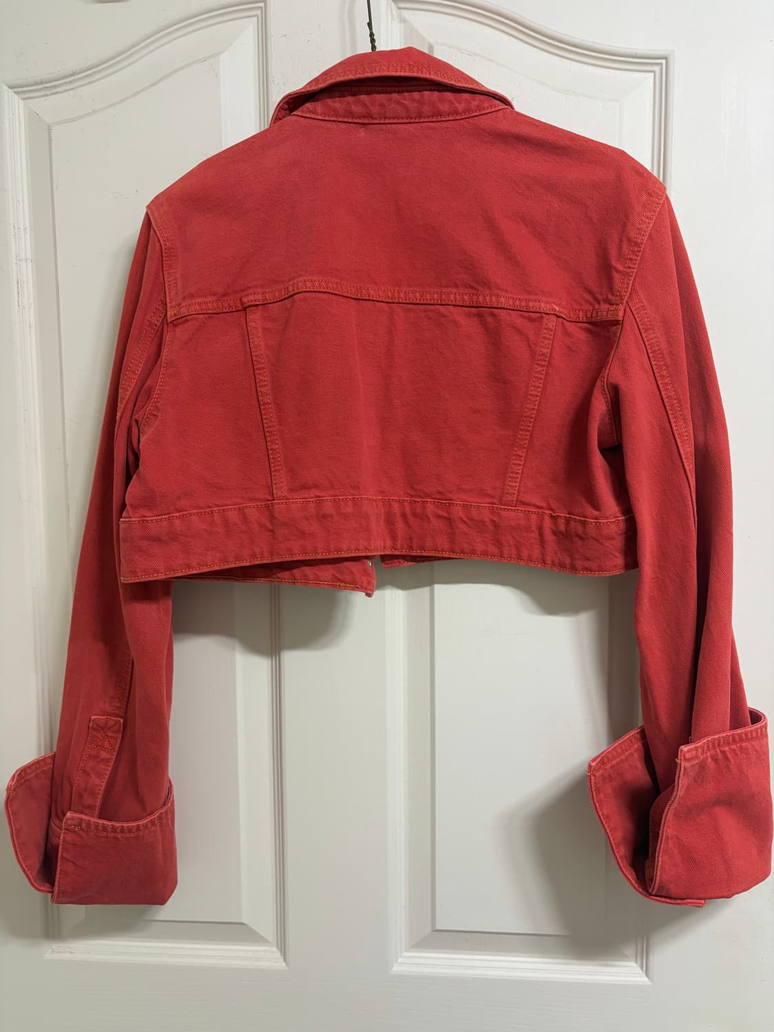 zara 빈티지 워싱 데님 자켓 레드 상품이미지4