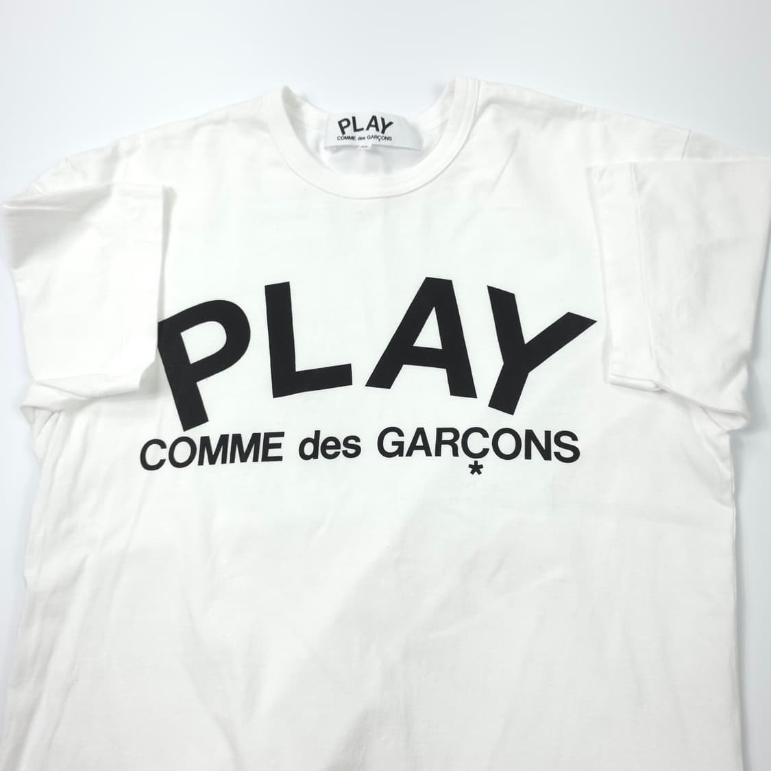 꼼데가르송 플레이 로고 코튼 티셔츠 화이트 (XL) 상품이미지3