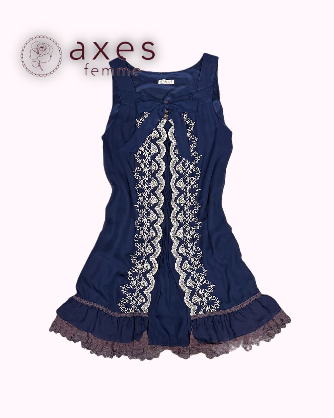 blue lace ribbon dress 상품이미지1