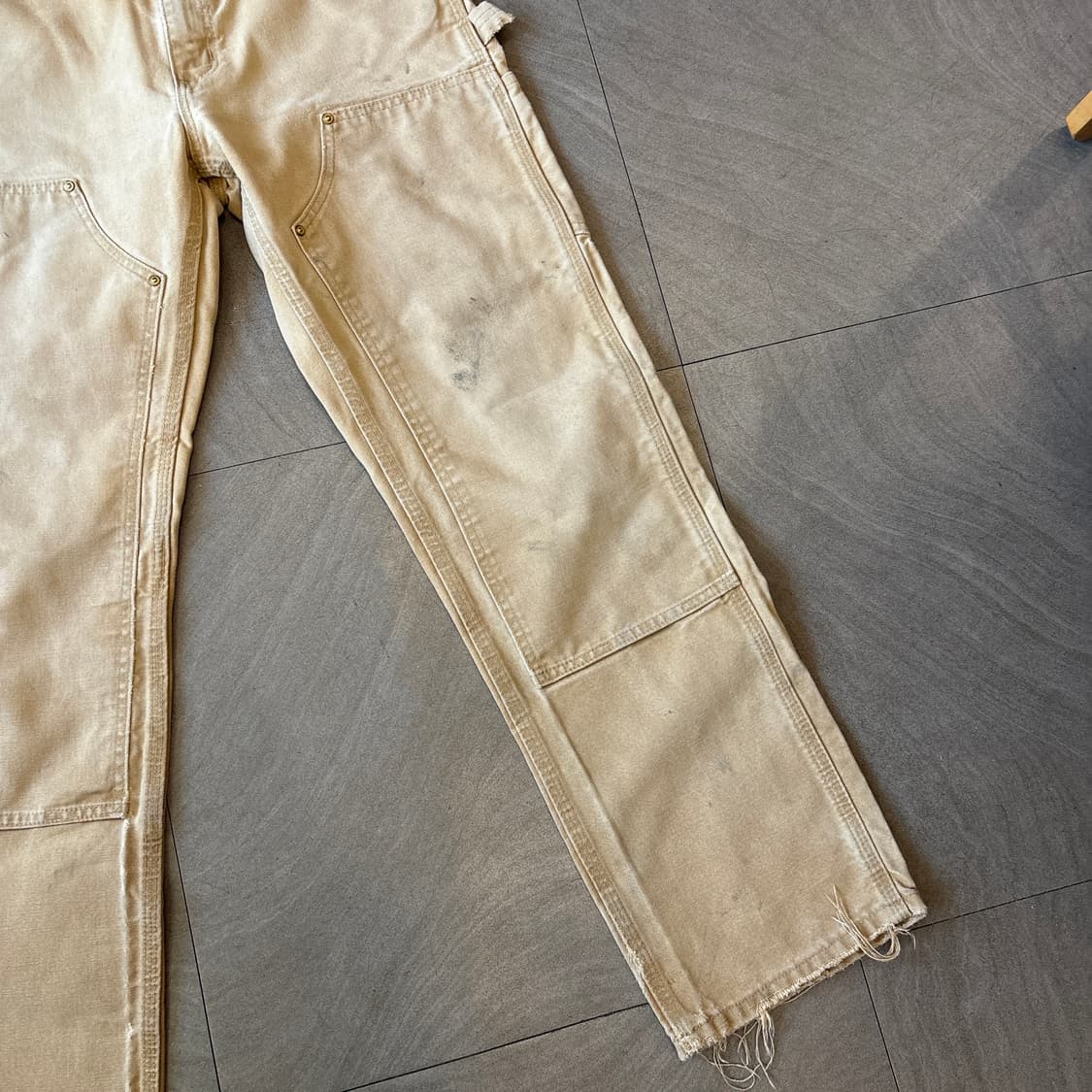 칼하트 정품 베이지 더블니 팬츠 상품이미지4