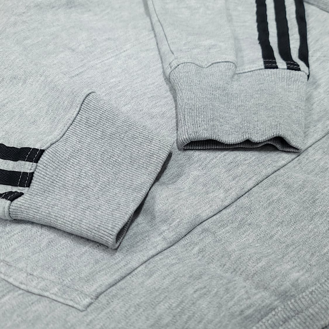 [90] 아디다스 그레이&블랙라인 트레포일 테리 반집업 후드 상품이미지6