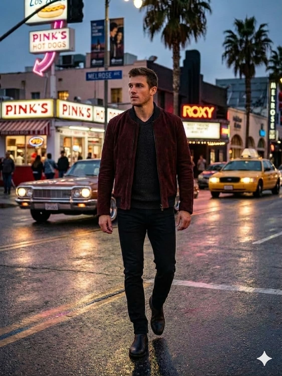 타임옴므 천연 고트 스웨이드 자켓 (100사이즈) - 와인 상품이미지2