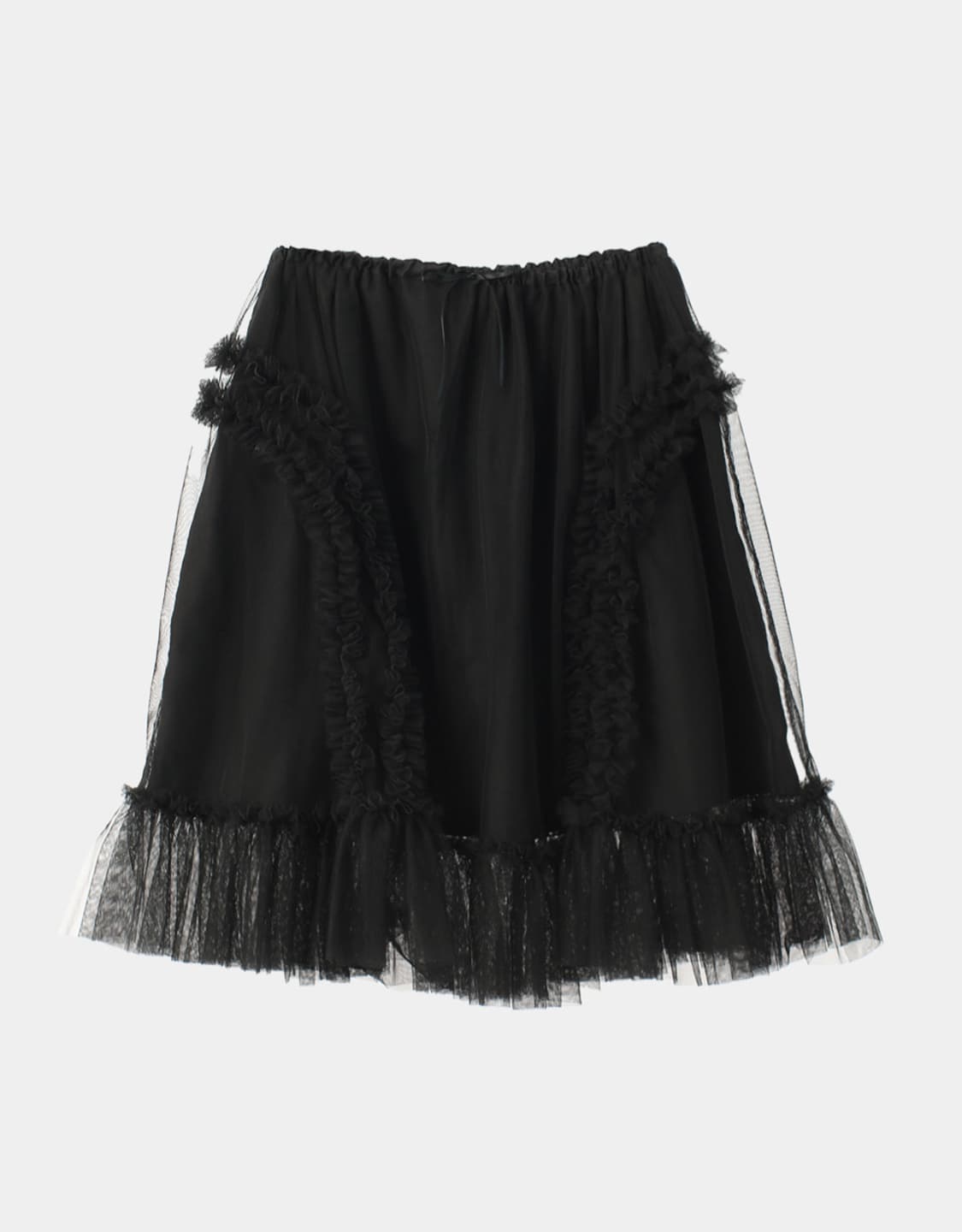 생긴스튜디오 Banding Ruffle Skirt - Black 상품이미지1