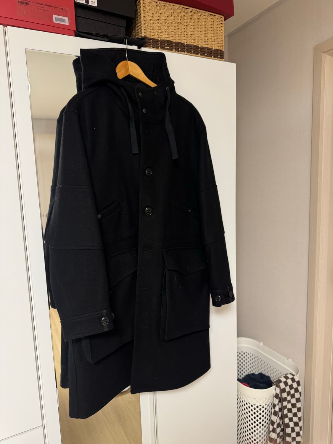 이스트로그 ECW 울 후드 코트 상품이미지1