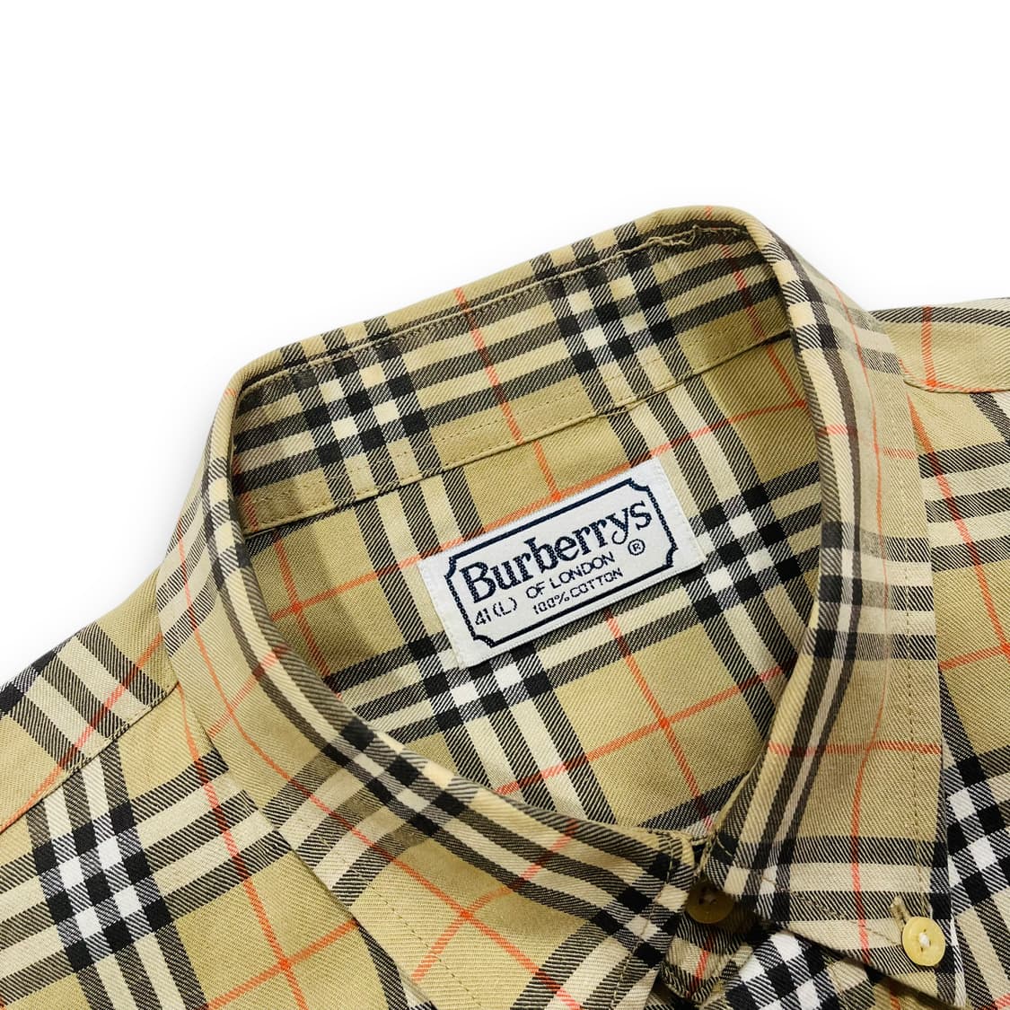 버버리 노바체크 패턴 구형 빈티지 긴팔 셔츠 상품이미지4