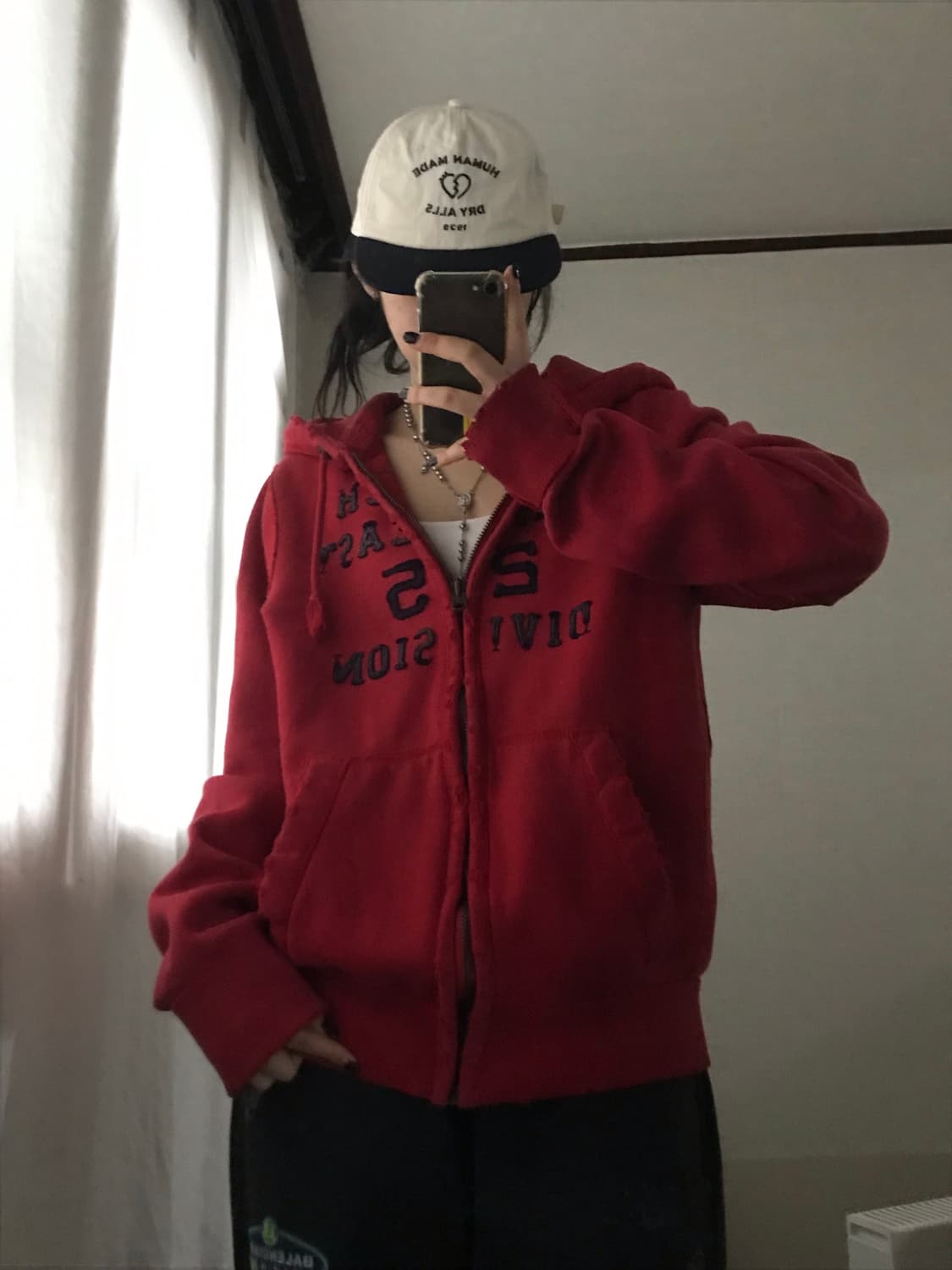 아베크롬비 레드 데님로고 후드집업 상품이미지4