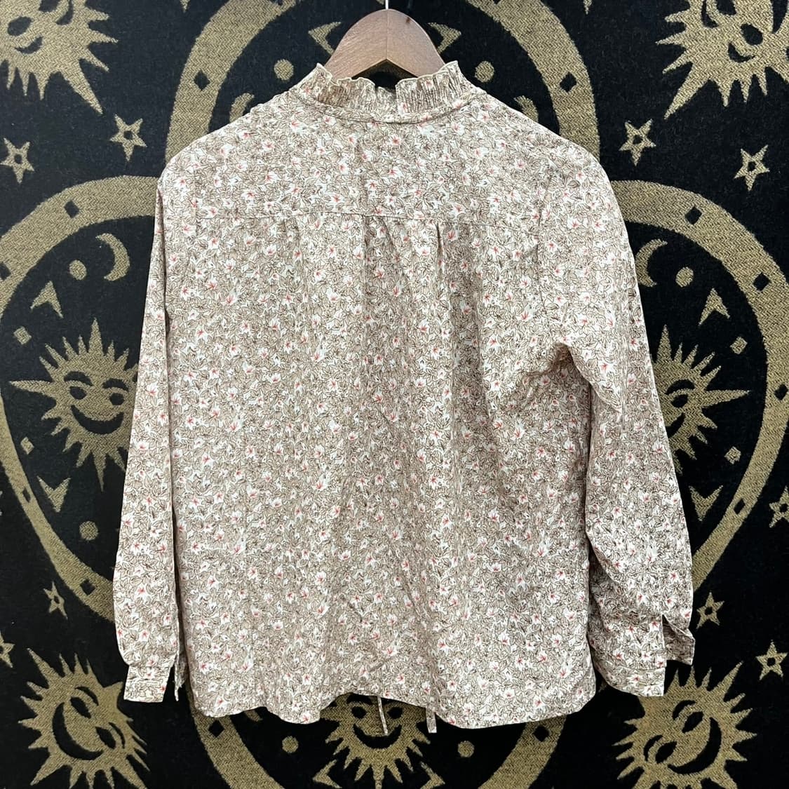 빈티지 프릴 레이스 플로럴 모티브 러플 리본 블라우스 K0138 상품이미지4