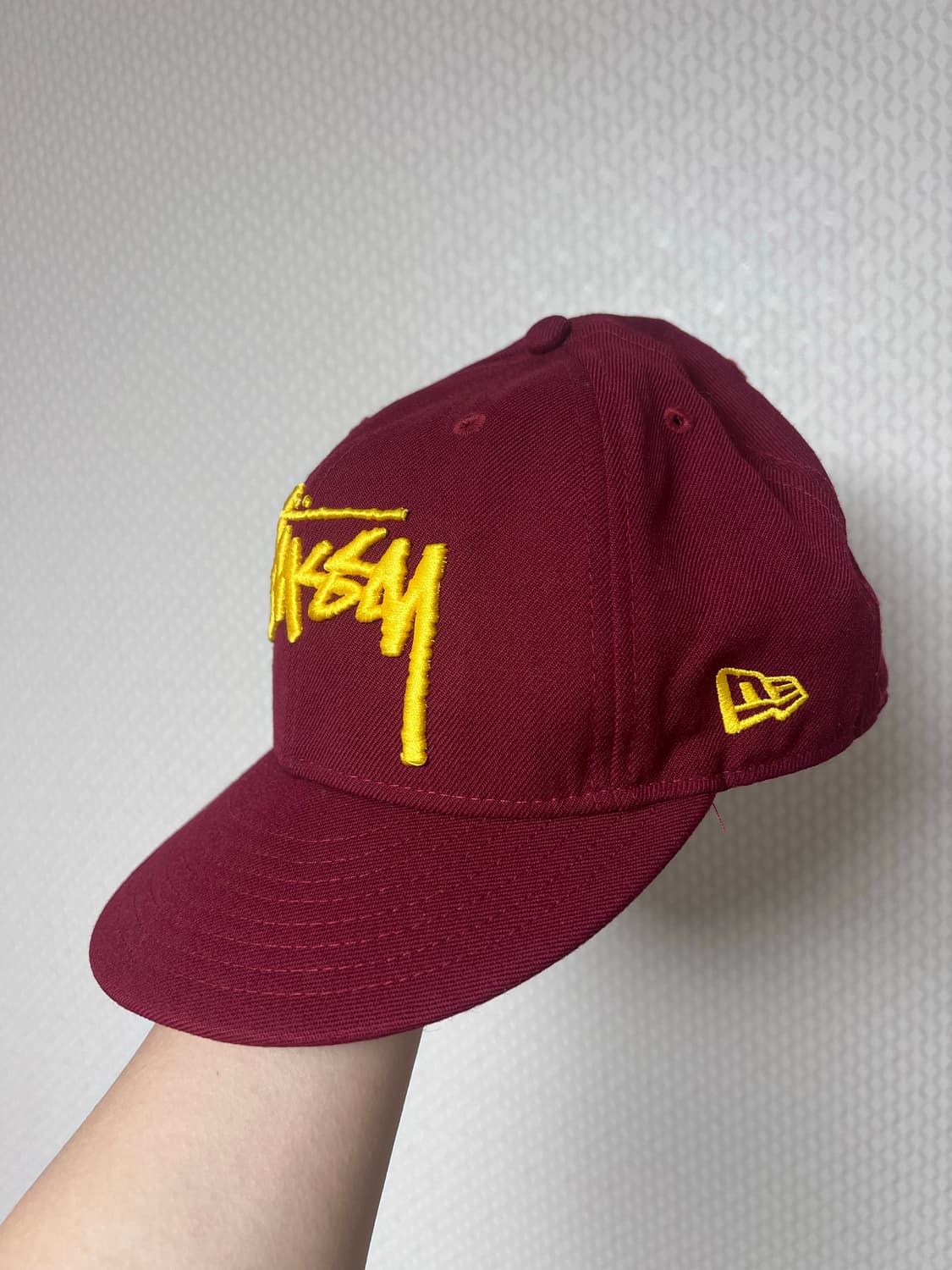 올드 스투시 뉴에라 버건디 울 볼캡 상품이미지2