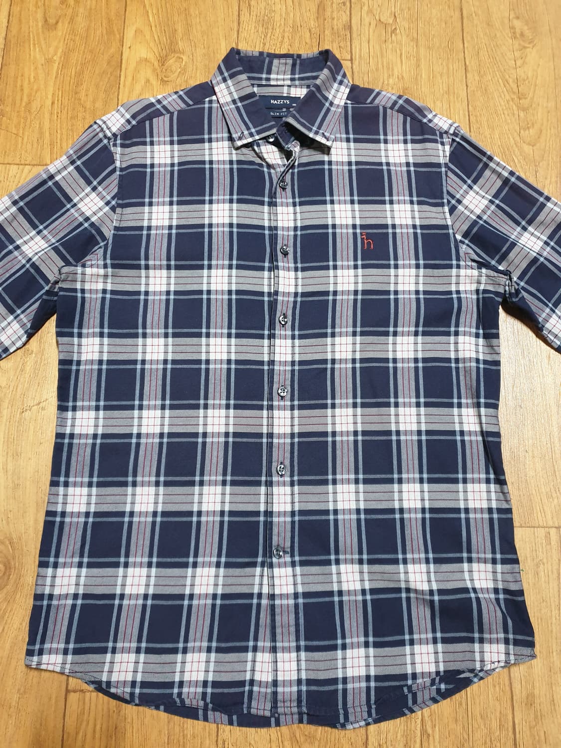 1187 헤지스 체크 남방셔츠 100 사이즈입니다 상품이미지1