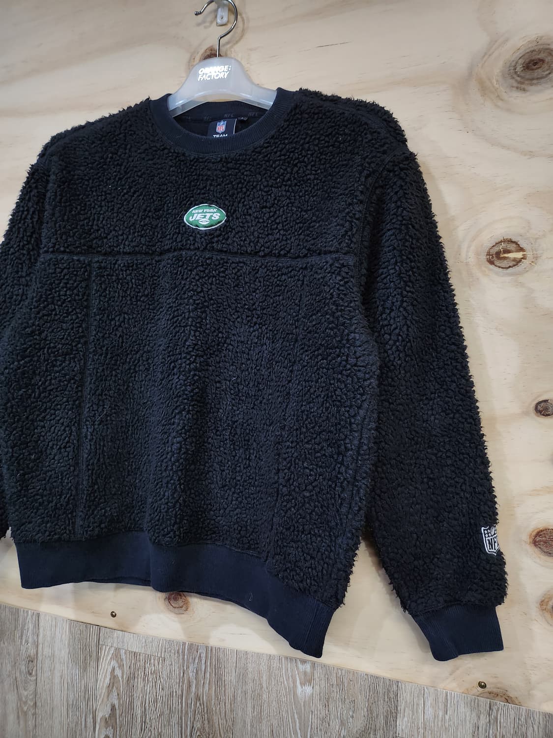 1019) NFL 뉴욕 제츠 뽀글이 맨투맨 블랙 상품이미지3