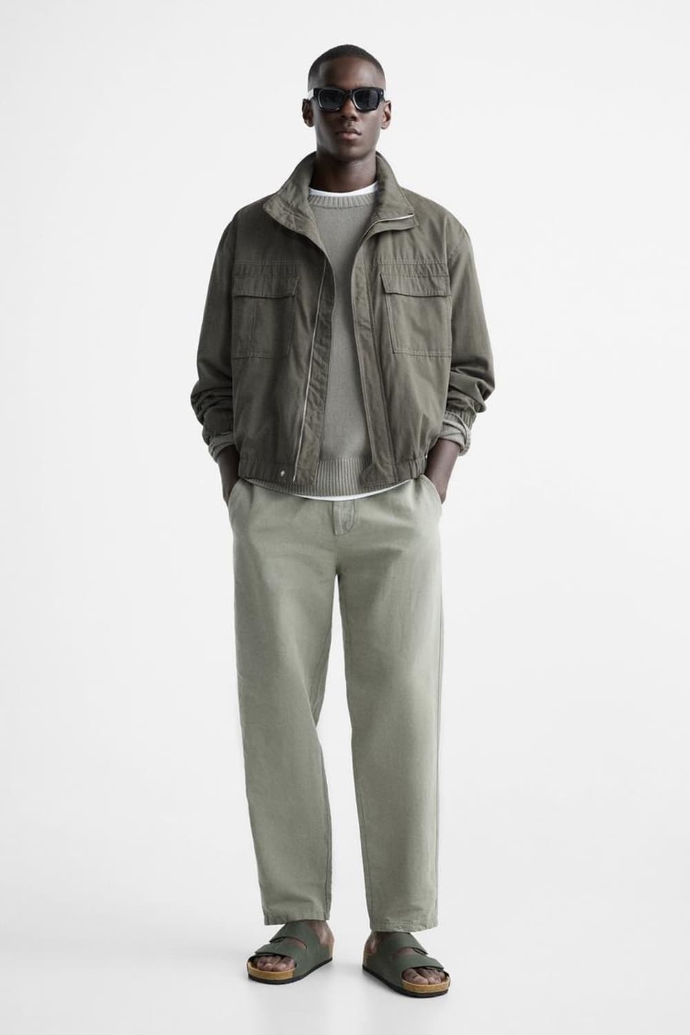 자라 버켄스탁 카키 샌들  상품이미지6