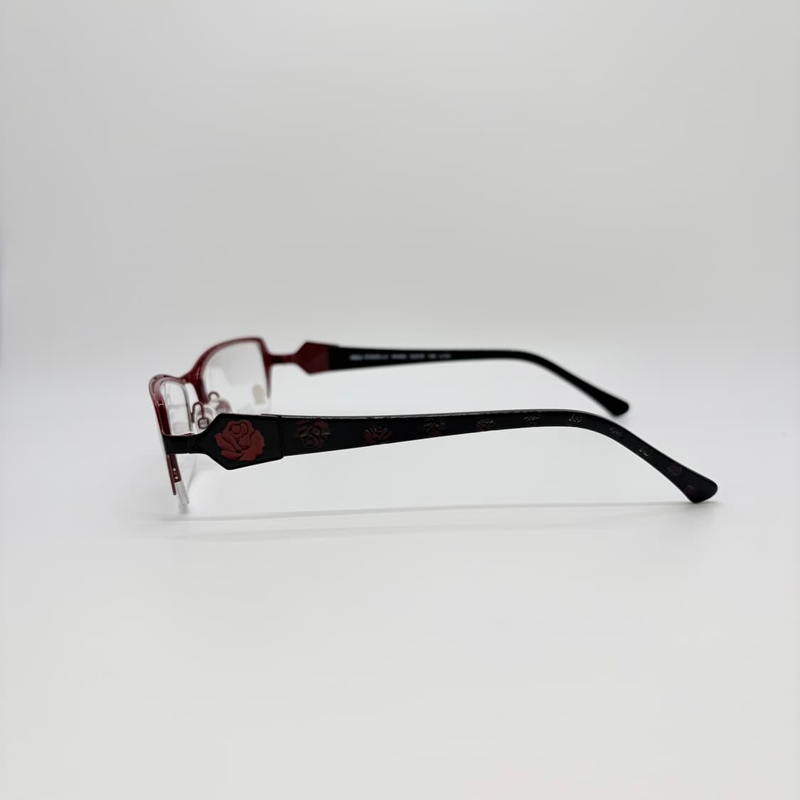 NIKOE 블랙 로즈 사각 반무테 상품이미지4