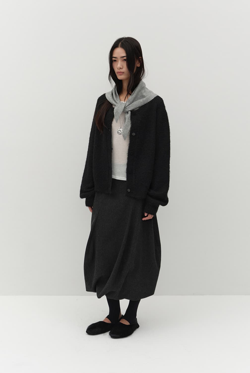 WOOL BALLOON SKIRT [CHARCOAL] 상품이미지2