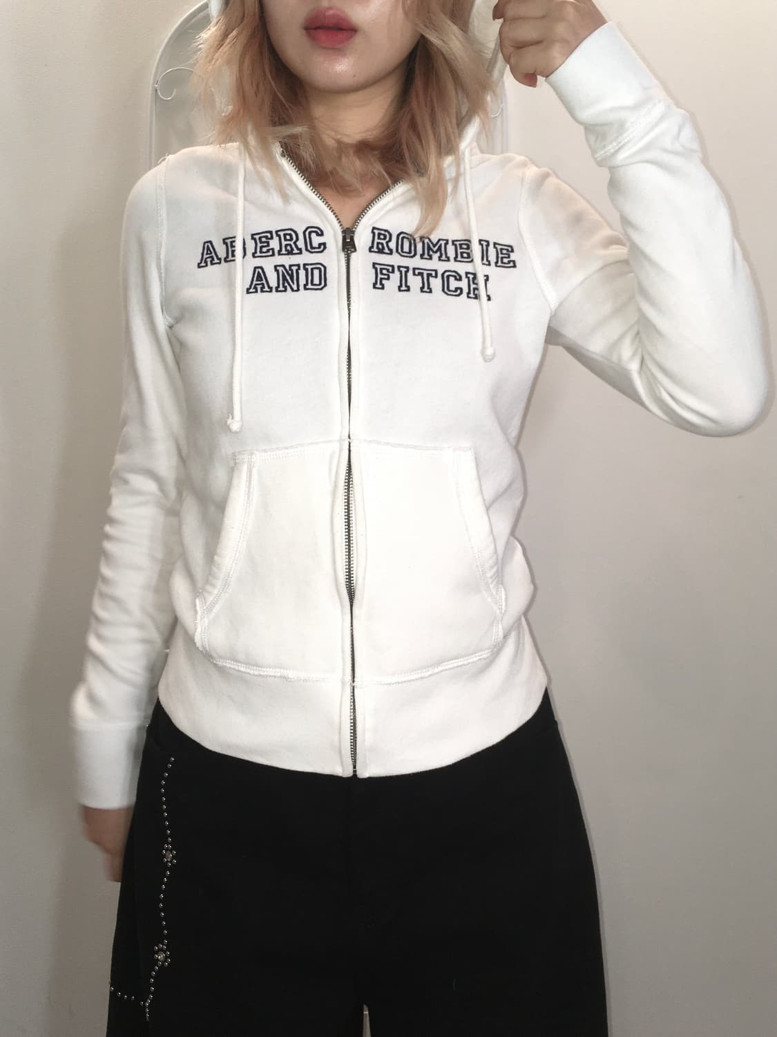 abercrombie&fitch white hood zipup 상품이미지4