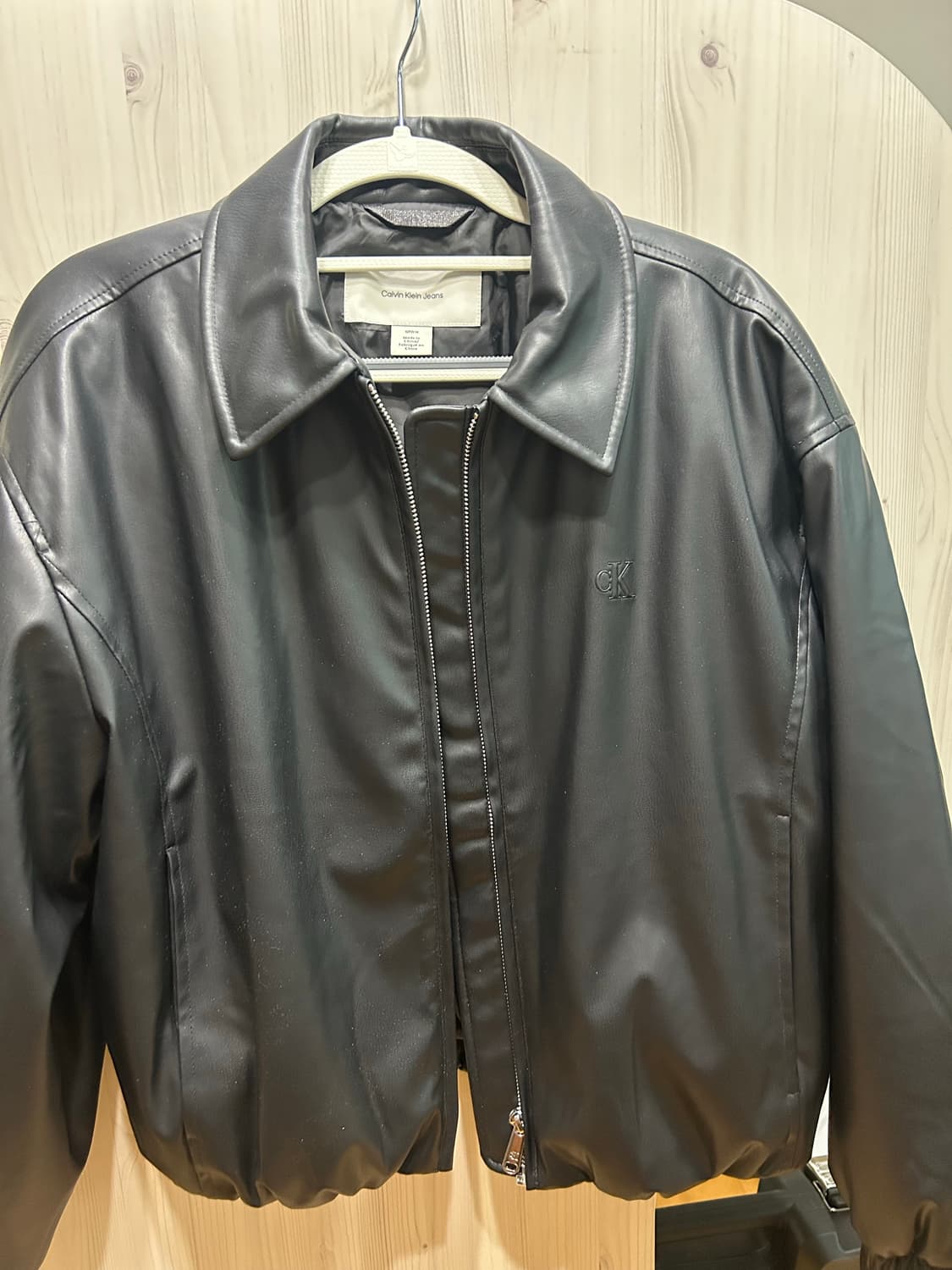 캘빈 클라인 여성 폭소레더 봄버자켓 s 상품이미지1