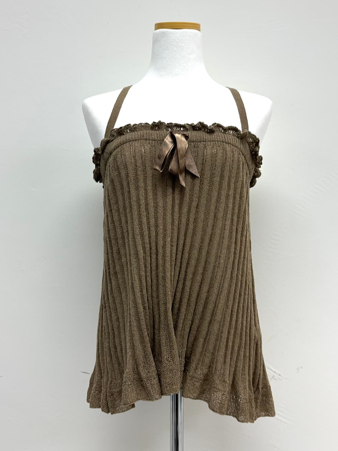 빈티지 카키 슬리브리스 스커트 상품이미지4