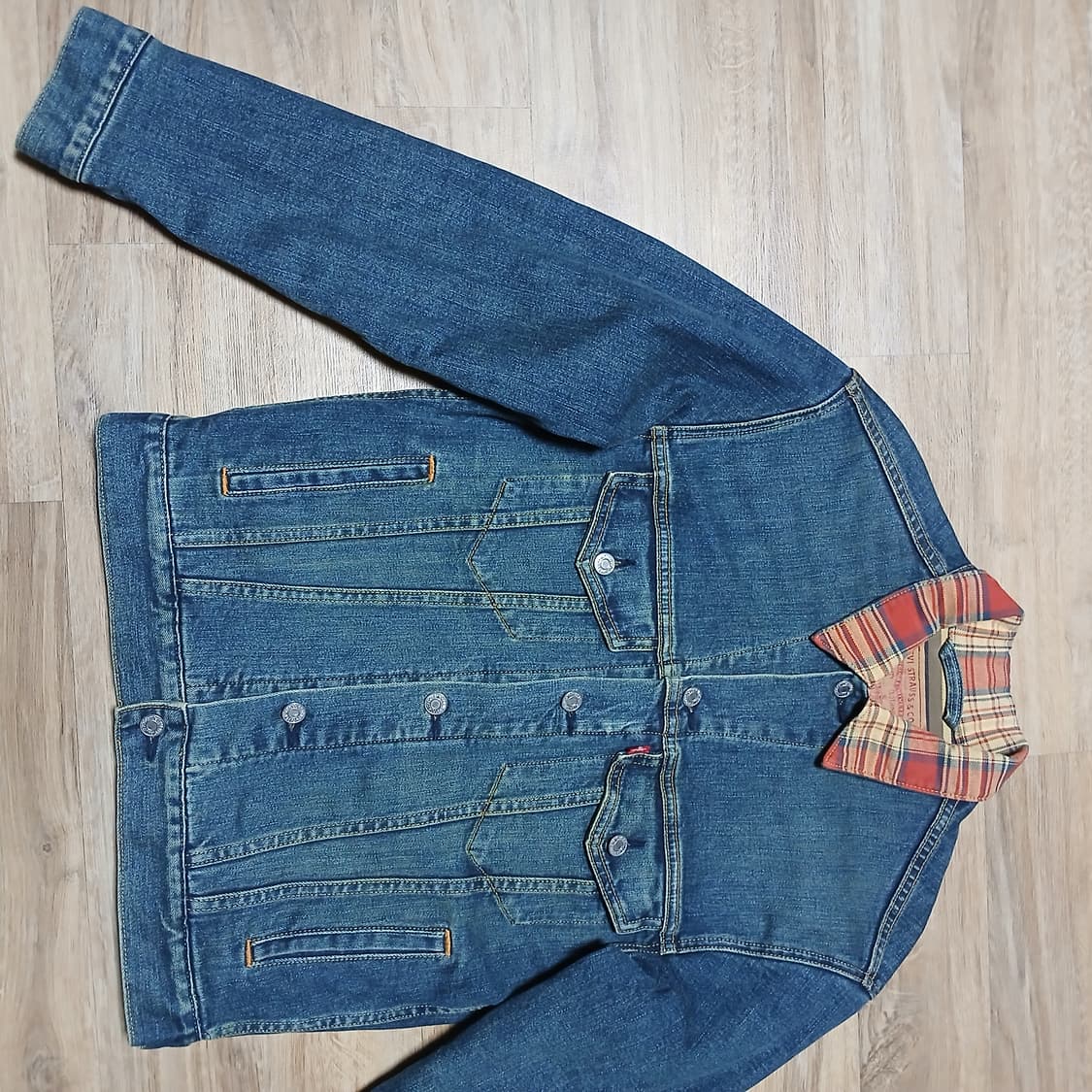 levis 리바이스 데님 체크 카라 청자켓 빈티지 상품이미지2