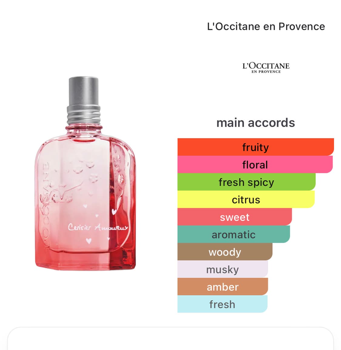 [백화점국문]록시땅 한정향수 세리지에아무르edt오드뚜왈렛 체리블라썸 딸기 상품이미지6