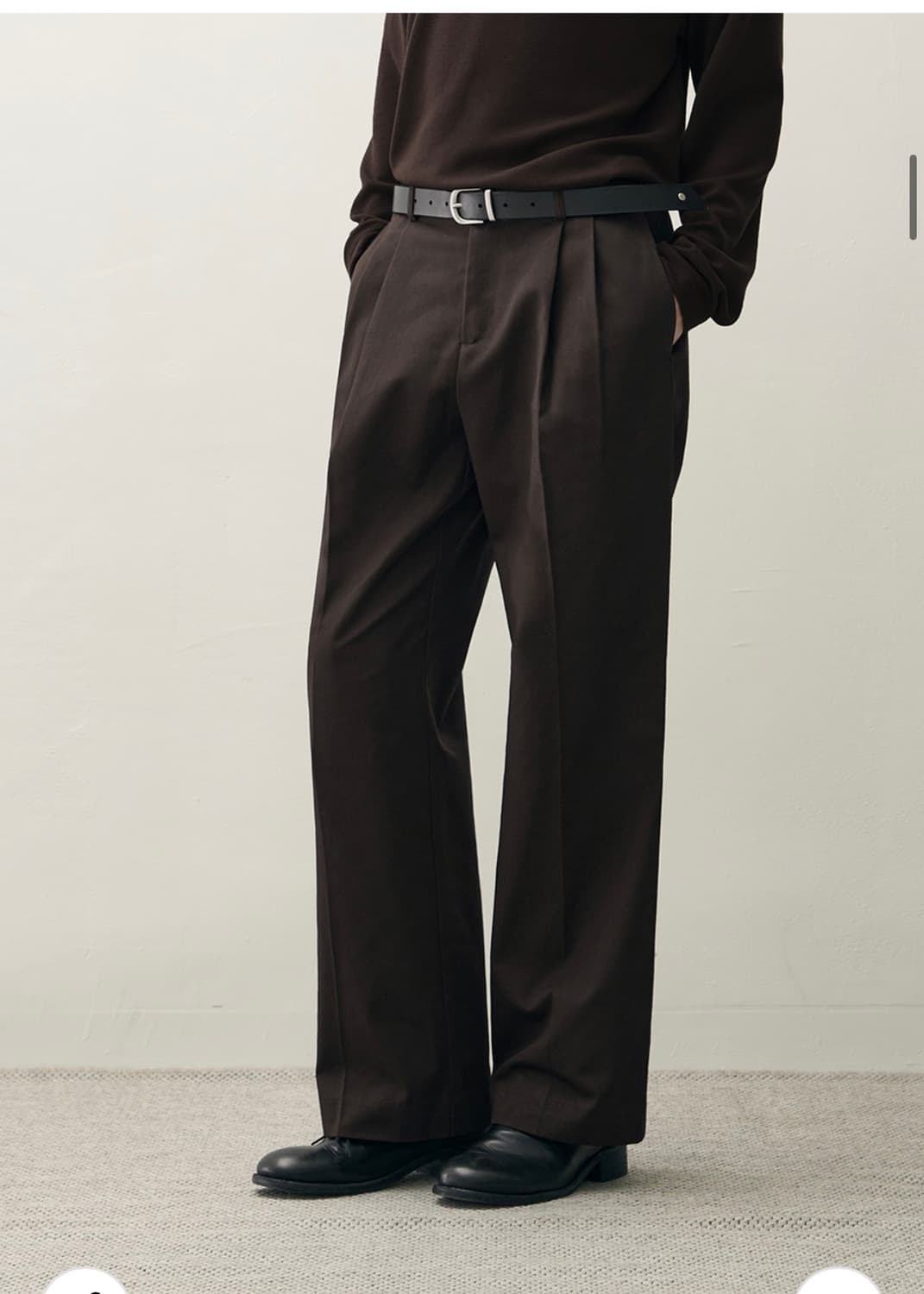 (새상품)(L) 드로우핏 와이드 밴딩 치노 팬츠 [BROWN] 판매 상품이미지5
