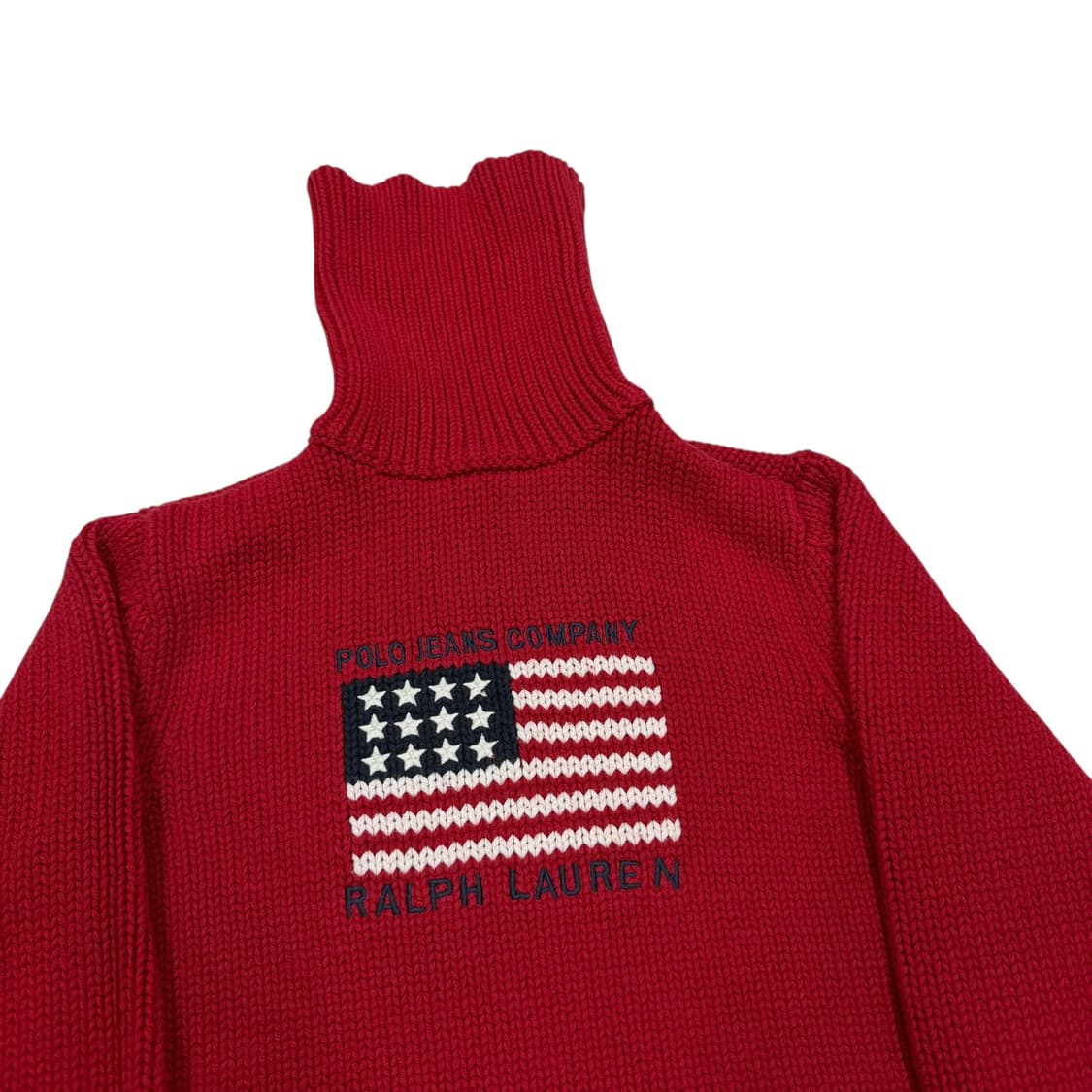 폴로 진스 성조기 터틀넥 니트 레드 S 상품이미지2