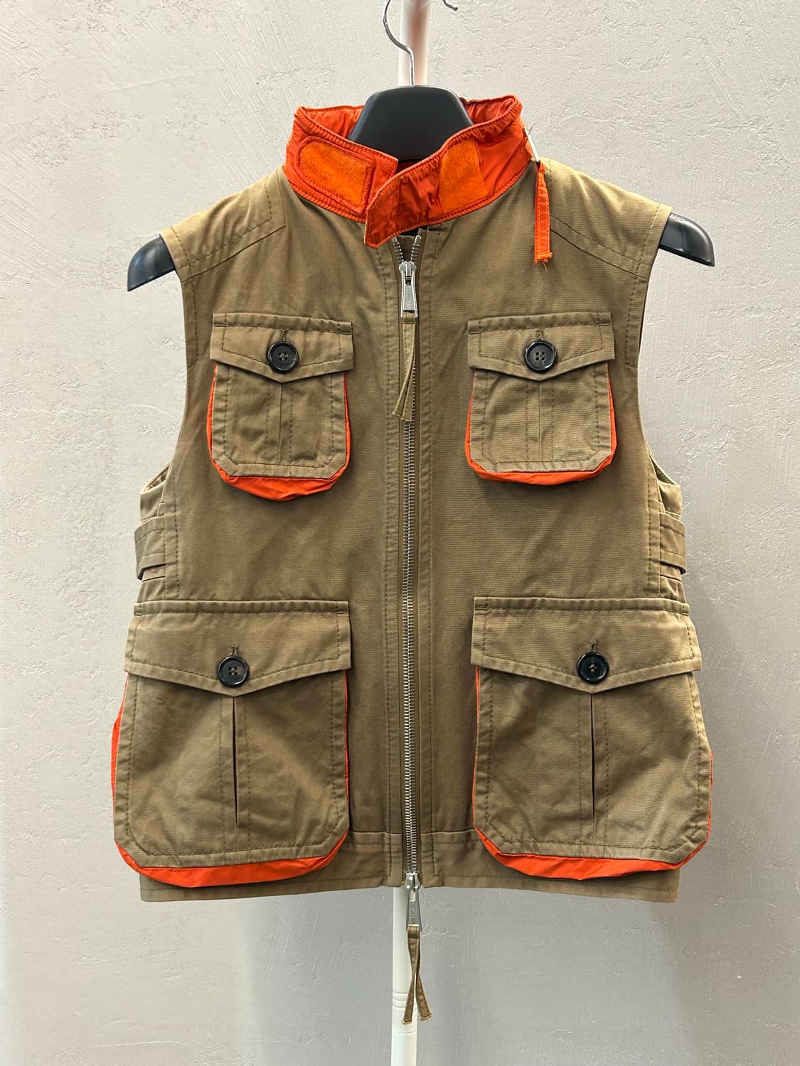 디스퀘어드2 카키 오렌지 포켓 베스트 상품이미지2