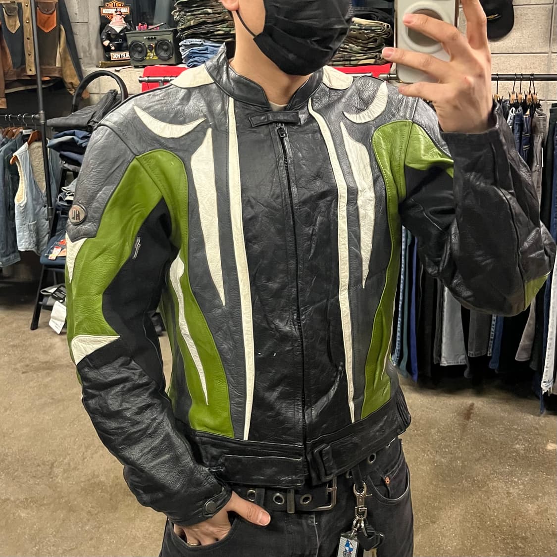 빈티지 가죽 레이싱 자켓 (100-105) 상품이미지9