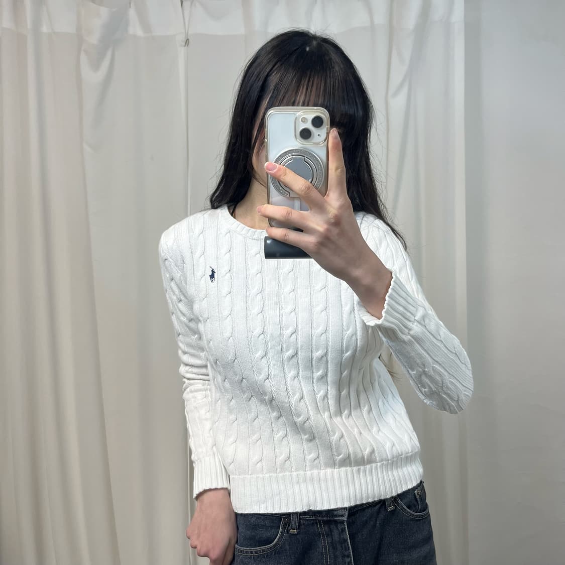 Polo Ralph Lauren White Cable Knit 상품이미지1