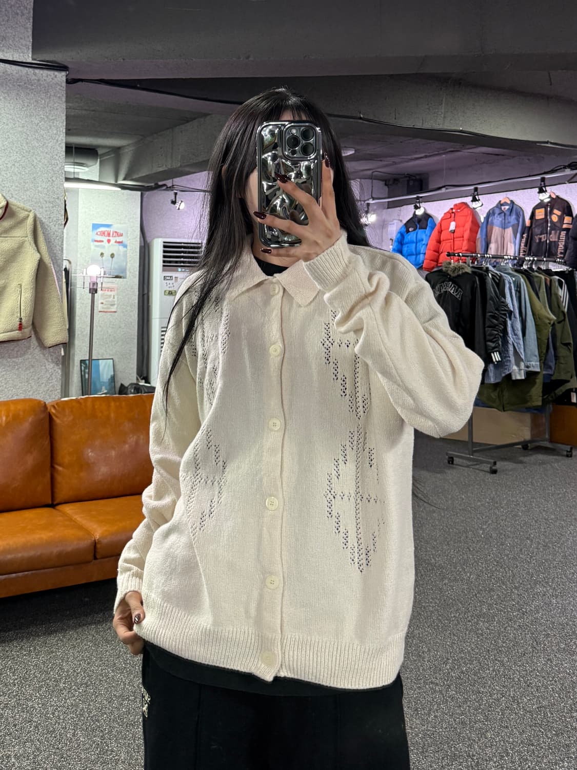 토니웩 패턴 카라 니트 가디건 B4359 상품이미지1