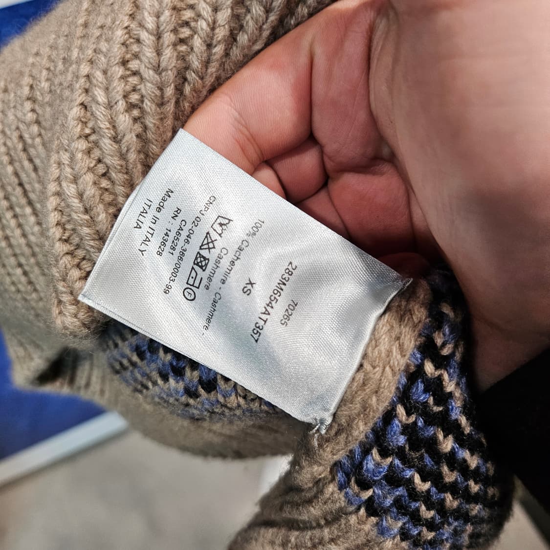 디올 x 캑터스 잭 오버사이즈 슬리브리스 스웨터 베이지 블랙 상품이미지4