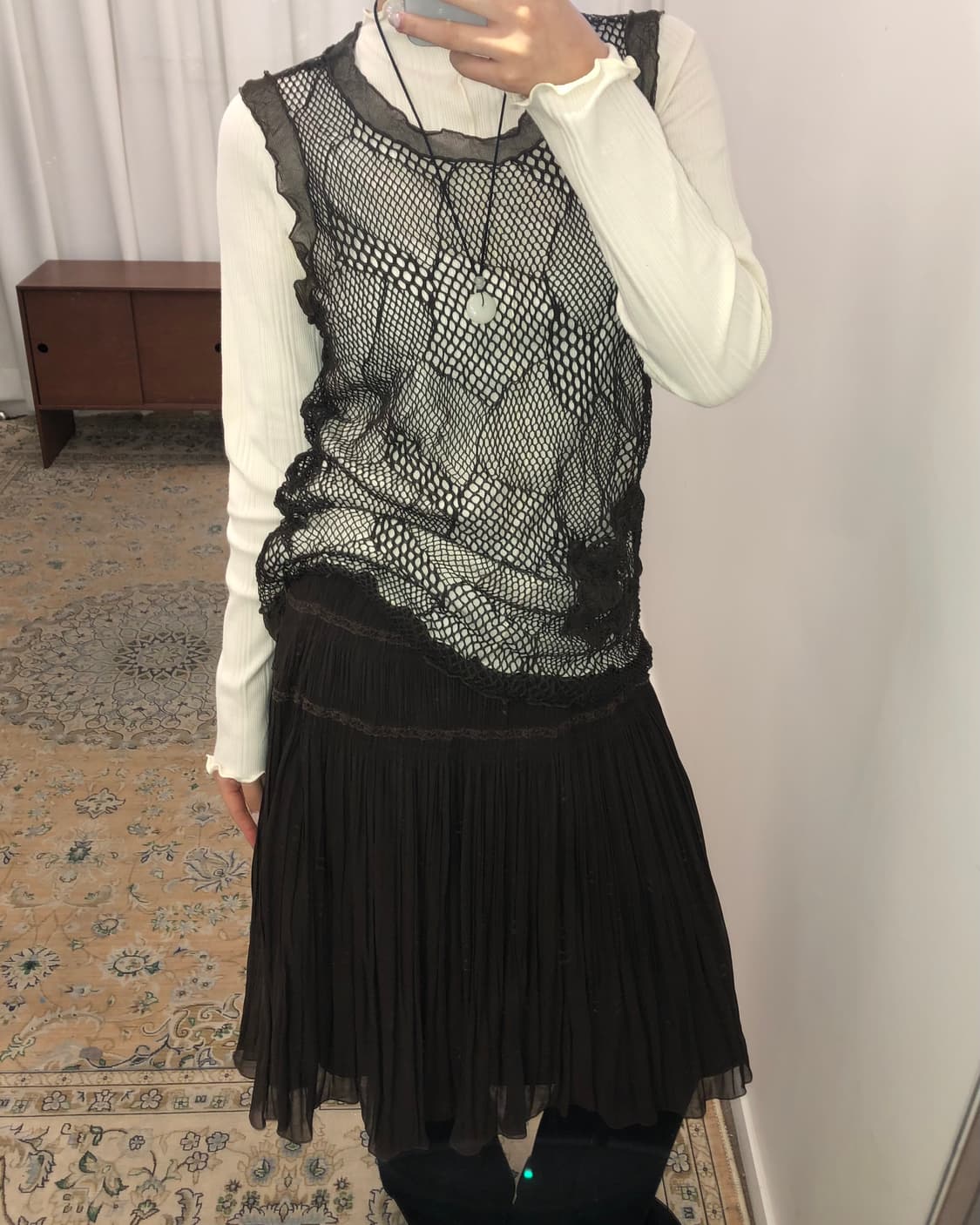 브라운 플라워 레이어드 나시 상품이미지1